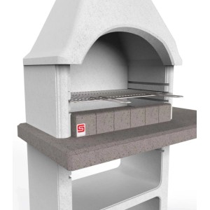 Barbecue in muratura Santa Fe carbonella griglia 67x40 cm cappuccino