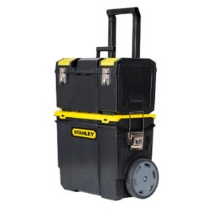 Cassetta portautensili mobile Stanley 1-70-326: 3-in-1 con organizer, ruote e manico telescopico.