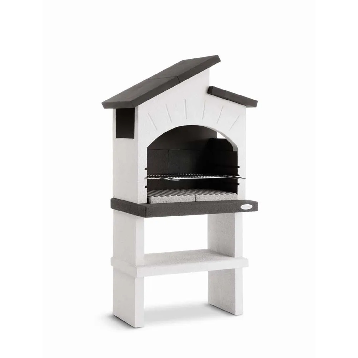 Barbecue a carbonella Palazzetti Vieste griglia 68x40 cm in cemento