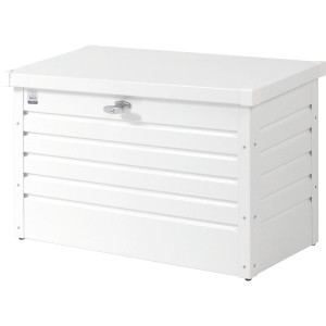 Biohort Box per il tempo libero 100 bianca: box universale in metallo con serratura a cilindro per utensili da giardino.