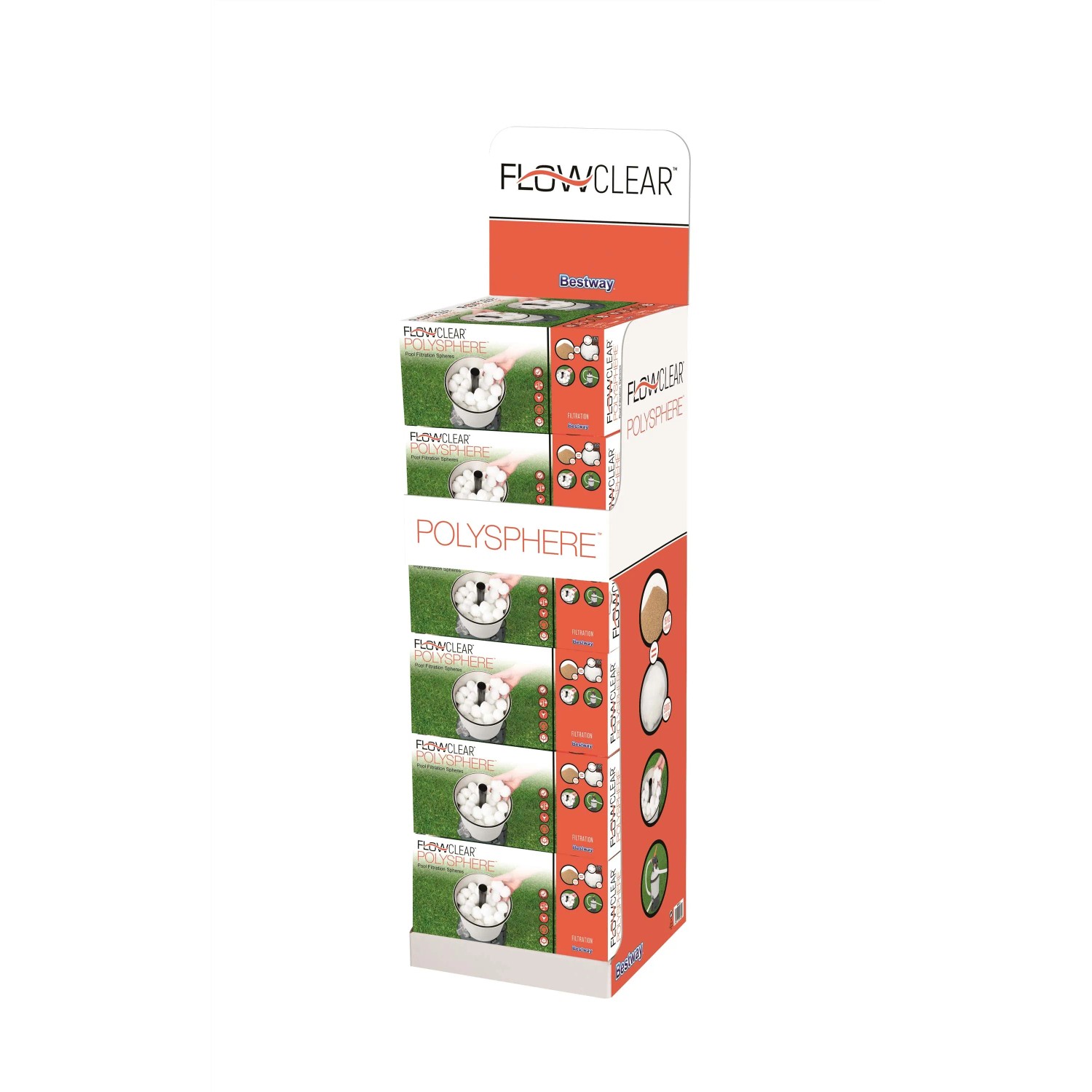 Flowclear Polysphere, 6kg di sfere filtranti in scatola display per pompe filtro a sabbia.