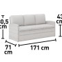 Dimensioni del set di mobili da giardino t.b.t.: 171x71x80,5 cm (Lunghezza x Larghezza x Altezza).