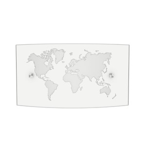 Applique LED da esterno bianca con motivo mappamondo. Lampada da parete decorativa per esterni.