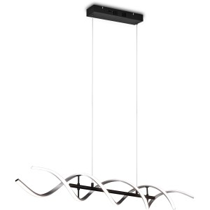 Moderna lampada a sospensione a LED Trio Sequence, alluminio spazzolato, dimmerabile e colore della luce regolabile.