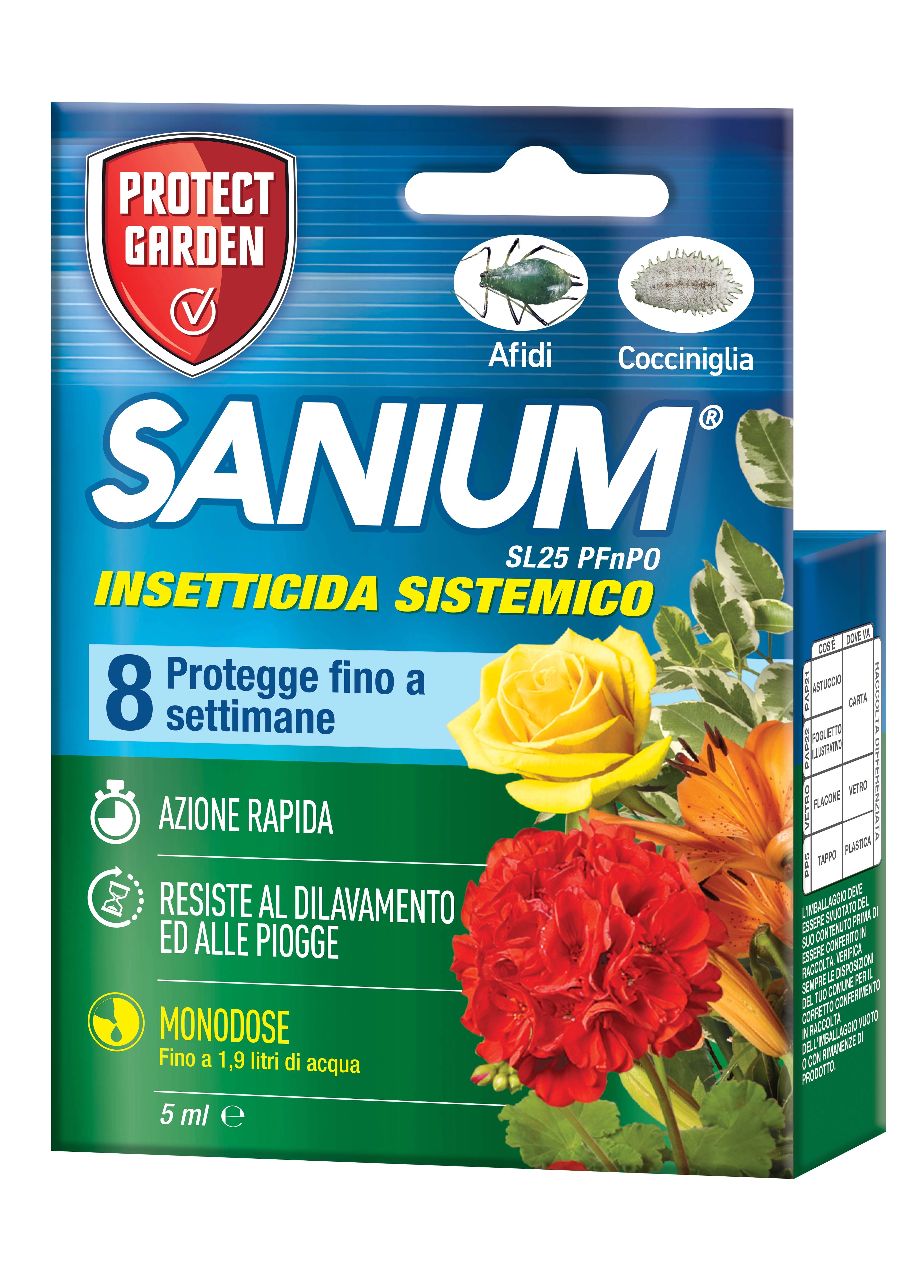 Insetticida sistemico per afidi e cocciniglia Sanium SL 25 PFnPO 5 ml