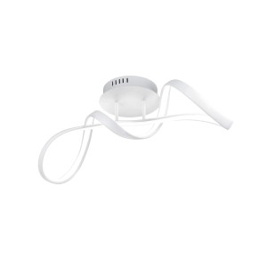 Moderna plafoniera a LED Perugia dimmerabile in bianco opaco, 60 cm, per zone giorno.