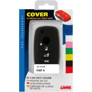 Cover nera in silicone per chiave auto Fiat 4, accessori auto.