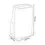 Schizzo di condizionatore con dimensioni: 770x470x382 mm. Ideale per OBI.