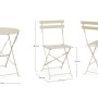 Set bistro AUSTIN: Tavolino da giardino pieghevole e due sedie in acciaio beige.