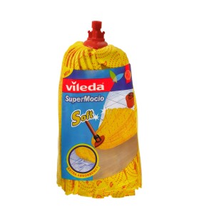 Vileda SuperMocio Soft ricambio, giallo, con microfibra per pavimenti delicati.