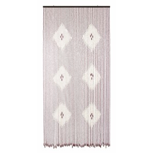 Tenda per porta t.b.t. con perline di legno e motivo a rombi.