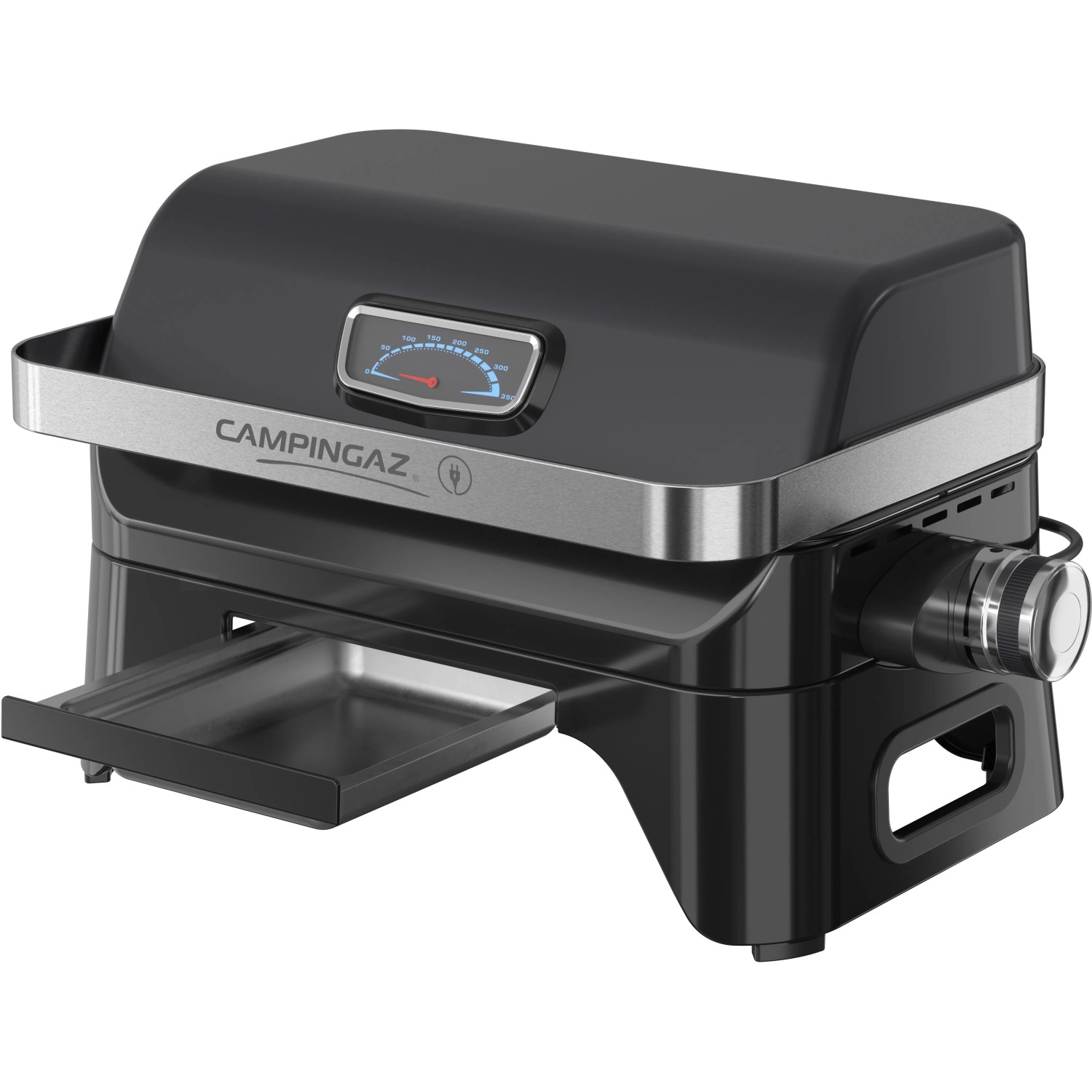Campingaz Barbecue elettrico Attitude 2 Go Electric, grill da tavolo con termometro e vaschetta raccogli grasso.