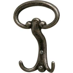 Appendino in metallo per organizer armadio, color argento antico.