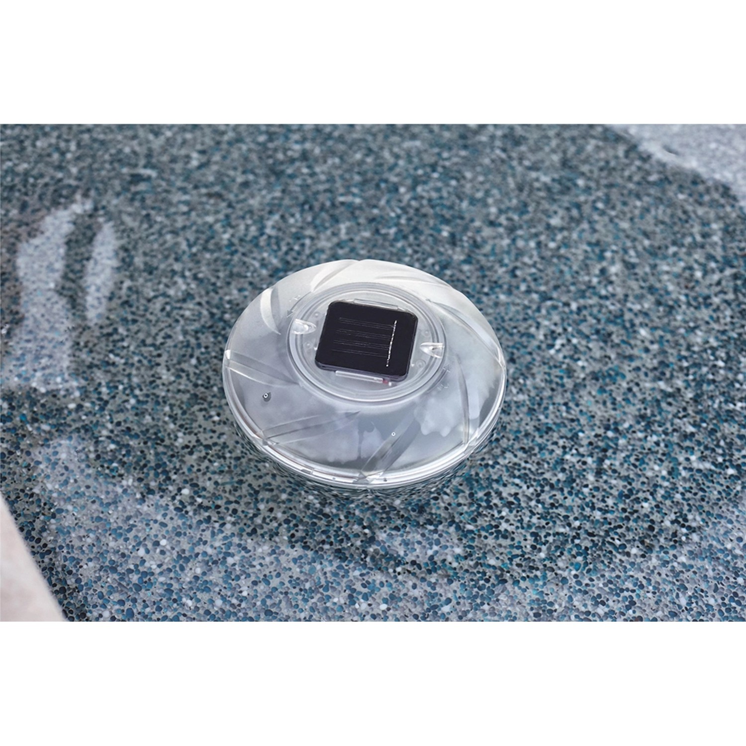 Flowclear Lampada solare a LED per piscina, illuminazione galleggiante con cambio colore, Ø 18cm.