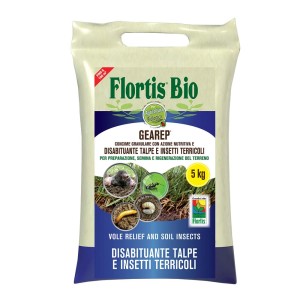 Flortis Bio Gearrep granulare contro talpe e insetti terricoli, sacco da 5 kg.