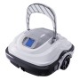 Robot piscina a batteria Orca 45 CL bianco/grigio con maniglia trasparente per la pulizia del fondo.