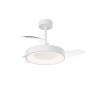 Plafoniera LED t.b.t. bianca con pale e luce integrata.