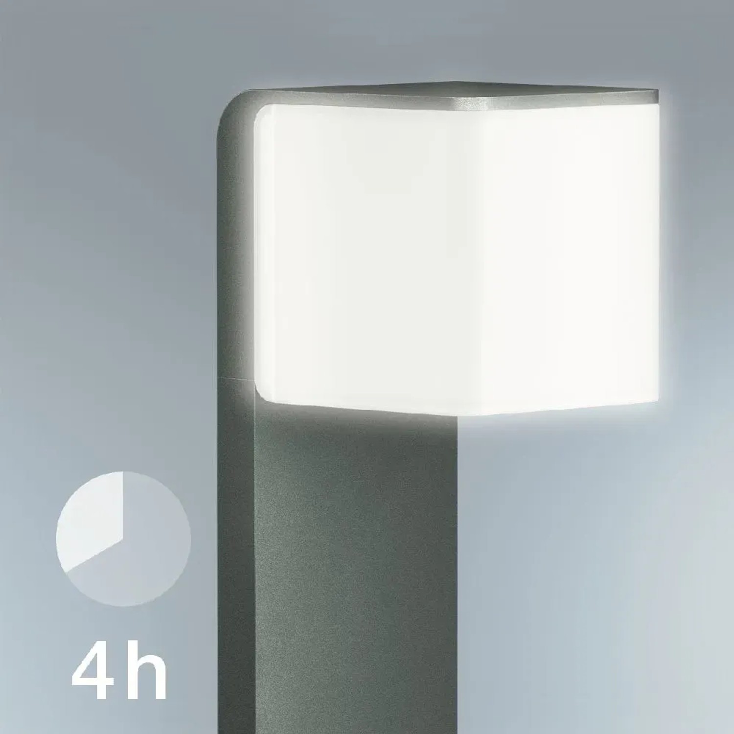 Lampada da giardino a LED Steinel GL 80 antracite, moderna lampada da vialetto con luce bianca calda.