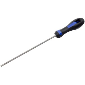 Lima per catene LUX, 4,8 mm, 200 mm, con impugnatura comfort blu e nera.