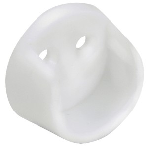 Supporto per tubo appendiabiti bianco in plastica, rotondo, per accessori per mobili, 2 pezzi.