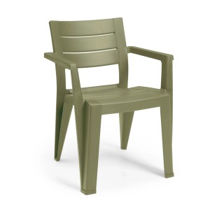 Sedia da giardino senza cuscino con braccioli Julie verde