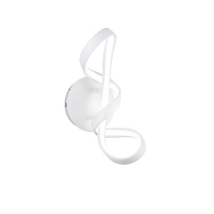 Moderna lampada da parete a LED dimmerabile Perugia in bianco opaco, 22x17,5 cm, per soggiorno e camera da letto.