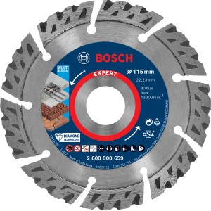 Disco diamantato Bosch Expert Multi Material, diametro 115 mm per smerigliatrici angolari.