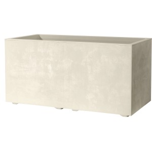 Fioriera Deroma Millennium, bianco perla, 79x39x39 cm, in plastica robusta con riserva d'acqua.