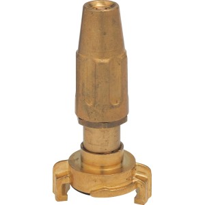 Ugello a spruzzo in ottone regolabile per tubi da giardino.