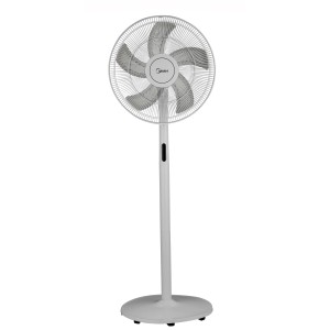 Ventilatore da terra bianco t.b.t. per una piacevole brezza nella stanza.