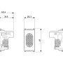 Disegno tecnico di moduli cicalino t.b.t. con dimensioni per l'installazione.