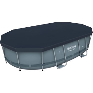 Copertura per piscina Bestway in PVC nero, per piscina ovale (427x250cm). Protegge dallo sporco.