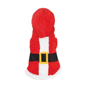 Abito natalizio per cani t.b.t. come costume da Babbo Natale con cappuccio. Ideale per le feste.