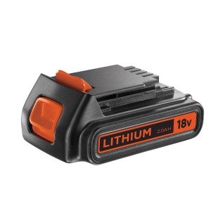 Batteria di ricambio Black+Decker 18V Li-Ion, 2Ah, per elettroutensili. Nero con dettagli arancioni.
