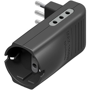 Adattatore multiplo nero t.b.t. per uso interno.