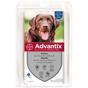 Advantix Spot-on per cani (25-40kg) contro zecche, pulci e pidocchi.