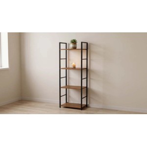 Scaffale in metallo e truciolare 4 ripiani 29x24x112 cm nero