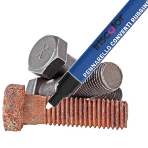 Pennarello blu t.b.t. per ritoccare punti di ruggine su viti.