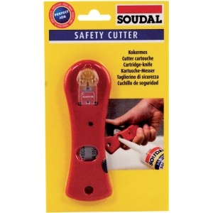 Taglierina per cartucce Soudal rossa per aprire cartucce di silicone.