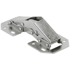 Cerniera a vite Hettich con molla, color argento, per costruzione mobili senza foratura a tazza.