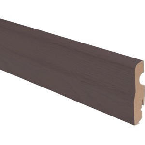 Battiscopa marrone (Battiscopa) con texture legno, vista dettagliata.