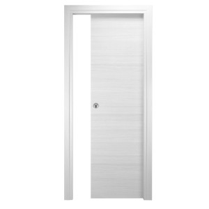 Porta interna bianca con serratura, adatta per interni.