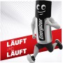 Batteria Energizer 9V come personaggio dei cartoni animati che corre, "Dura e dura"
