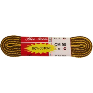 Lacci t.b.t., marrone/giallo, 90cm, in cotone per scarpe da lavoro.