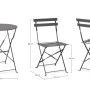 Set bistrot AUSTIN, set di mobili da giardino con tavolo pieghevole e due sedie in acciaio trattato.