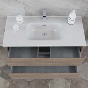 Mobile bagno base lavabo sospesa  Ness 101 2/C natural gray 101x46 cm