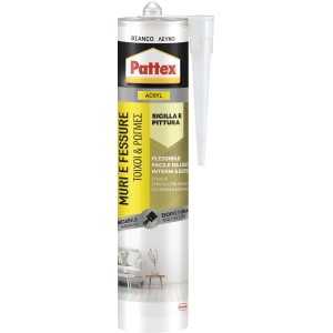 Cartuccia di sigillante acrilico Pattex, bianco, per siliconi e sigillanti.