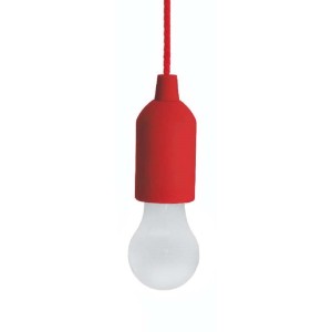 Lampada LED rossa con interruttore a tirante, idea regalo
