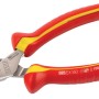 Pinze t.b.t. con manici rosso-gialli per lavori elettrici.