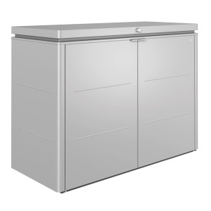 Biohort HighBoard 160 box da giardino in argento metallizzato: Box universale resistente alle intemperie con ante e serratura.
